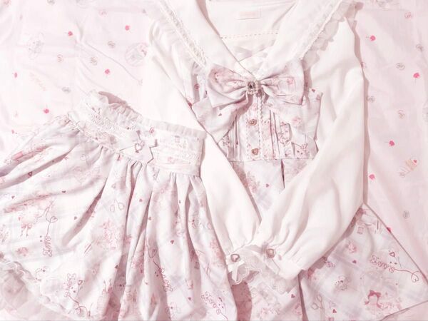 LIZLISA Sewing Bear柄セットアップ ブルー