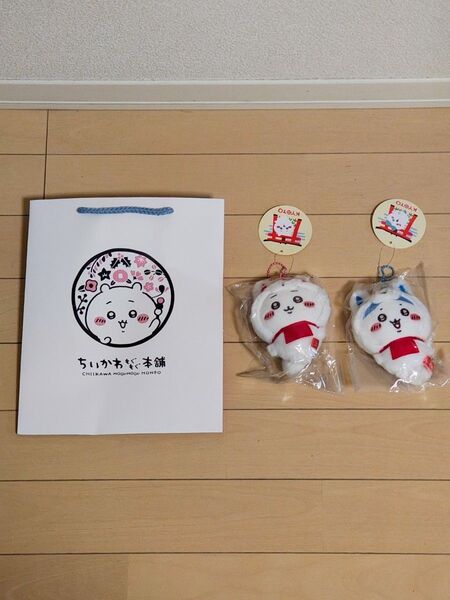 ちいかわ もぐもぐ本舗 伏見稲荷なマスコット ちいかわ ハチワレ セット 紙袋付き