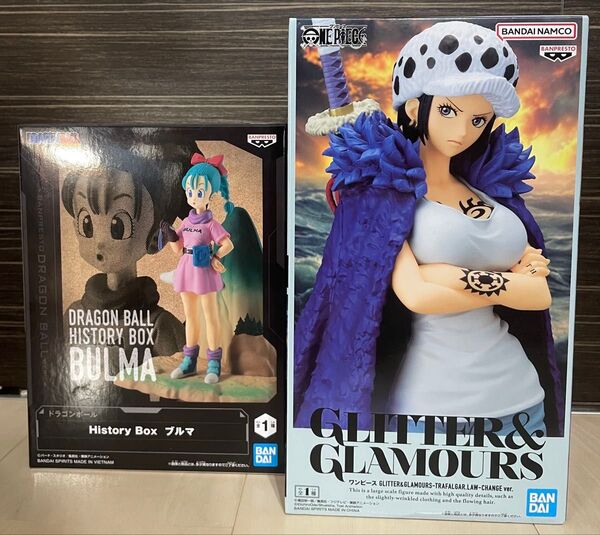 新品ドラゴンボール History Box ブルマ ワンピース GLITTER&GLAMOURS トラファルガー・ロー 2体セット