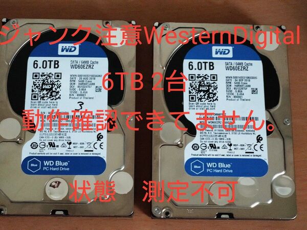 ジャンク WesternDigital HDD 6TB2台 WD60EZRZ