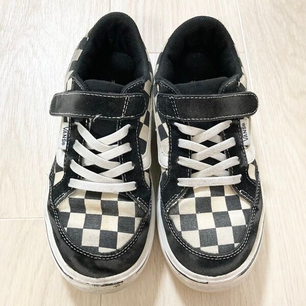 vans 22㎝ スニーカー バンズ 白黒 キッズ 子供用 靴 男の子 女の子 ブラック ホワイト