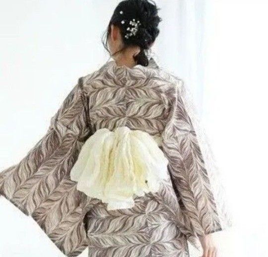 新品 utatane しわ兵児帯 白系 しわへこ オフホワイト 浴衣帯 大人色