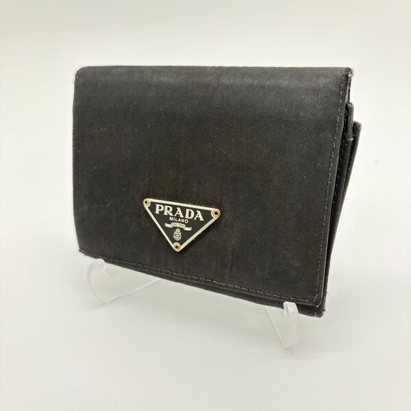 PRADA プラダ 三角ロゴ ブラック 名刺入れ レザー カードケース 財布