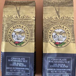 フレーバーコーヒー ロイヤルコナ チョコレートマカダミアンナッツ10%コナコーヒーブレンド 2個