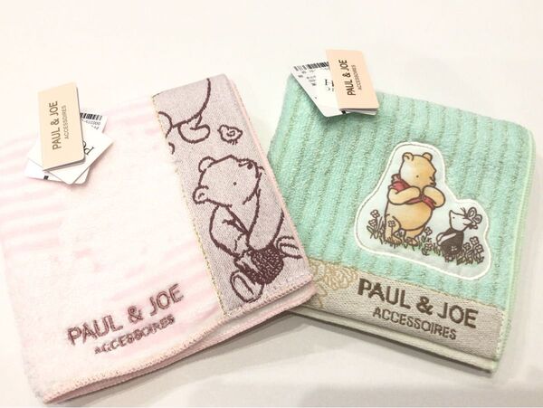 新品 ポール&ジョー くまのプーさん コラボ タオルハンカチ 2枚セット PAUL&JOE クラシックプー