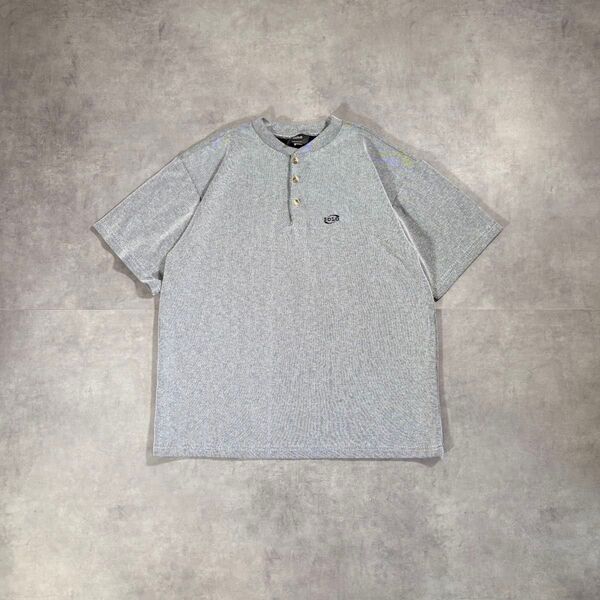 古着 90s〜 solo semore ストライプ 半袖 ヘンリーネック Tシャツ USA製 ブラック ホワイト 黒 白