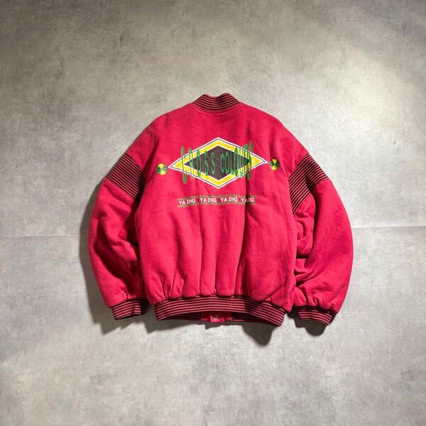 古着 90s Cross colours ブルゾン 短丈 ジャケット スウェット クロスカラーズ アフリカン スペシャル USA製