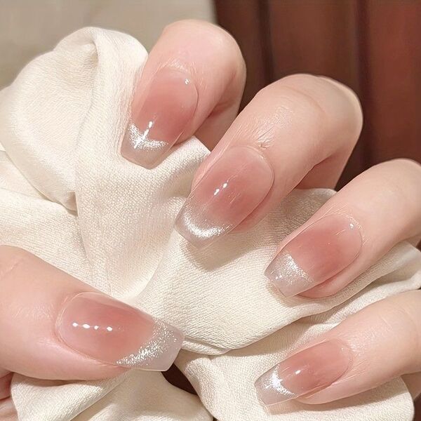 ピンク シルバーグリッター つけ爪 グラデーション ネイルチップ ネイルシール ネイルアート 結婚式
