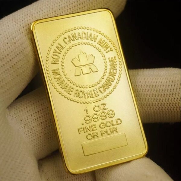 【限定品】カナダ メイプルリーフ記念 四角形コインバー 外国記念コイン 大型金貨 外国古銭 1オンス コレクション 収蔵品 金貨
