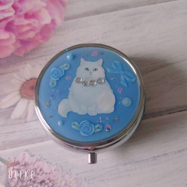 猫 ねこ 小物入れ アクセサリーケース サプリケース ピルケース ハンドメイド