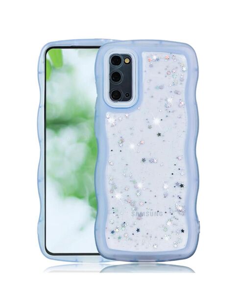 Samsung Galaxy S20 Plusスマホケース ラメ入り 星 ブルー 未使用