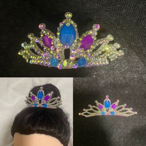 フェルトソフトティアラ ネオンパープル 水色