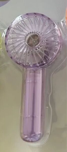 Mini Clear fan ミニクリアファン LEDライト ハンディファン 扇風機 携帯扇風機 パープル 紫