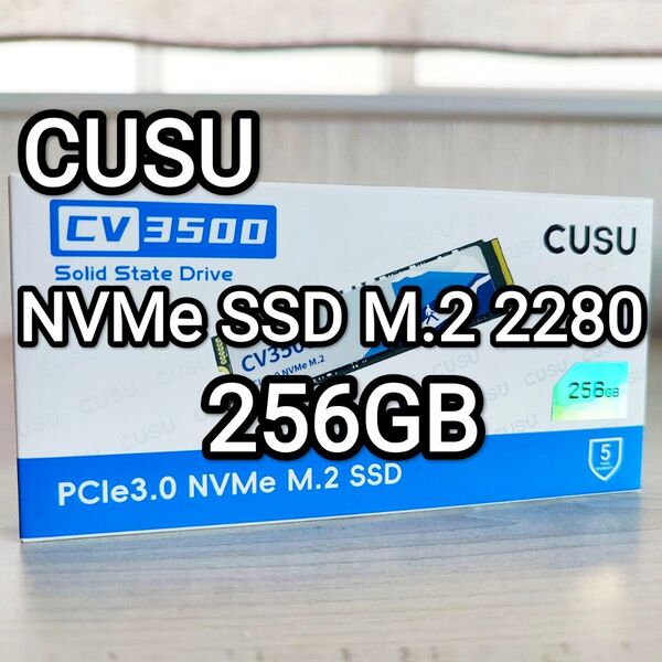 【未開封】CUSU NVMe SSD M.2 PCIe3.0 256GB CV3500(上位モデル)!!