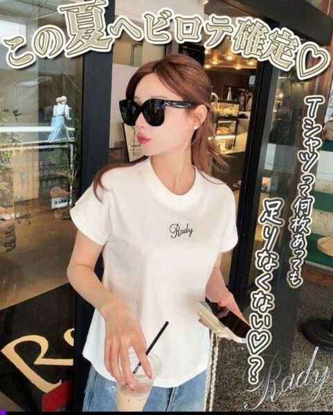 Rady ドルマンロゴTシャツ ホワイト