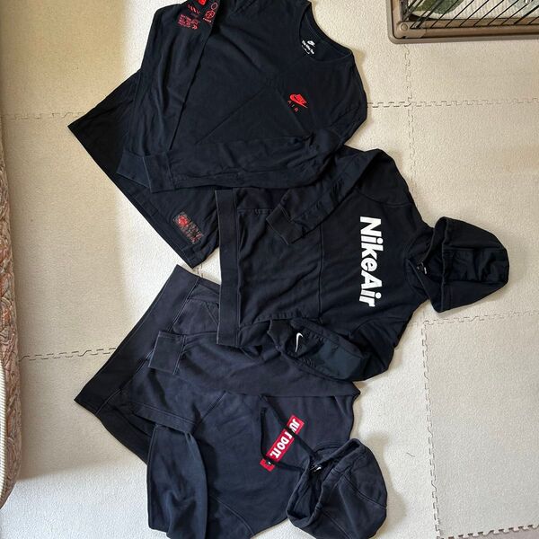NIKE 長袖Tシャツ パーカー 3点 まとめ売り 黒 ブラック サイズS〜L