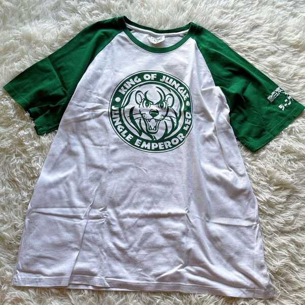 KING OF SPORTS 新日本プロレス×ジャングル大帝レオ 半袖Tシャツ ラグラン袖 大きいサイズ 4L プロレス アニメ