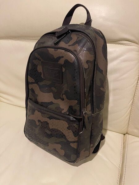 COACH コーチ リュック バックパック 迷彩柄 レザー