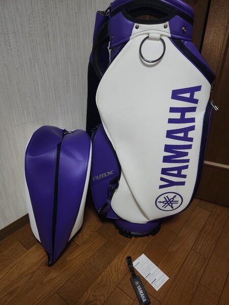 ♪ヤマハ プロレプリカモデル Y22CBP キャディバッグ ホワイト×バイオレット(美品)+アイアンカバー(タグ無し未使用)♪