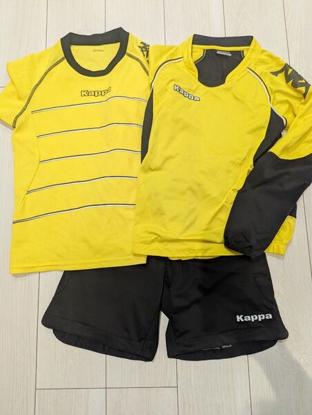 150 サッカー Kappa 上下 半袖 長袖 パンツ 3点セット