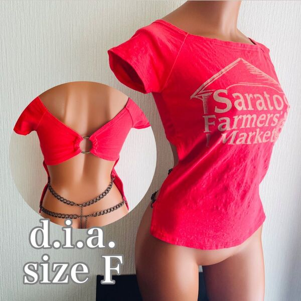 【正規品】【00s】d.i.a.背中がん開き夏カラー半袖Tシャツ y2k