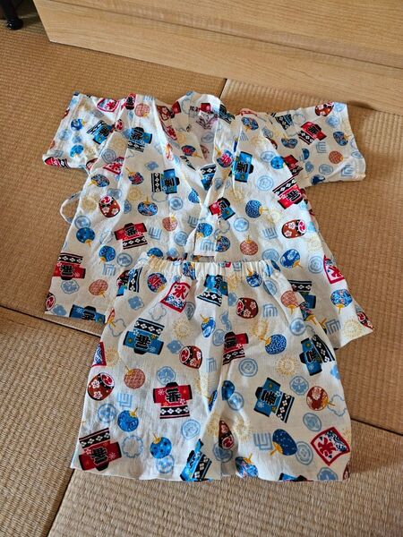 甚平 美品 お祭り 女の子 男の子 総柄 夏 じんべい