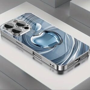 iPhone16Plus アイフォン16プラス 保護 ケース カバー 強化ガラス 防指紋加工 涼しげなカラー アイフォンにはリンゴ