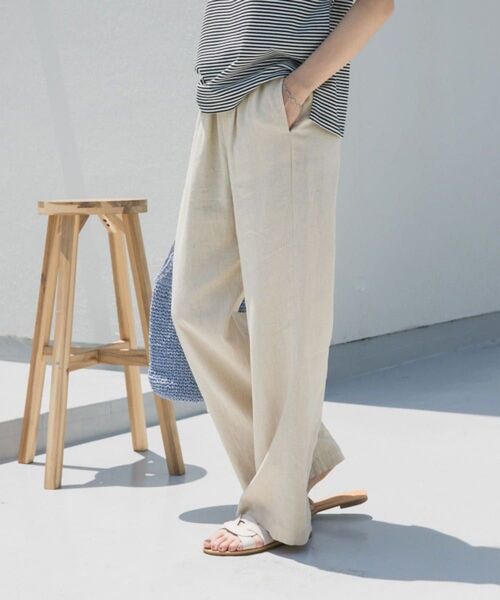 新品◎アーバンリサーチドアーズ ◎リネンレーヨンイージーパンツ