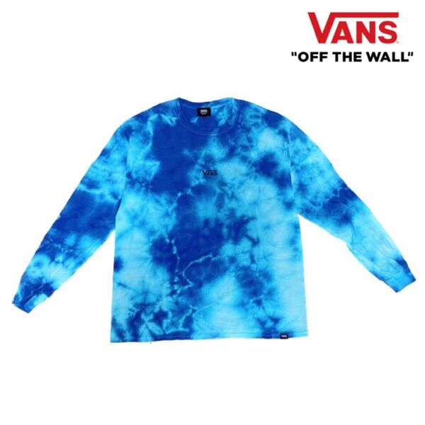 【Sサイズ】VANS ヴァンズ Tシャツ 長袖 タイダイ ブルー 青