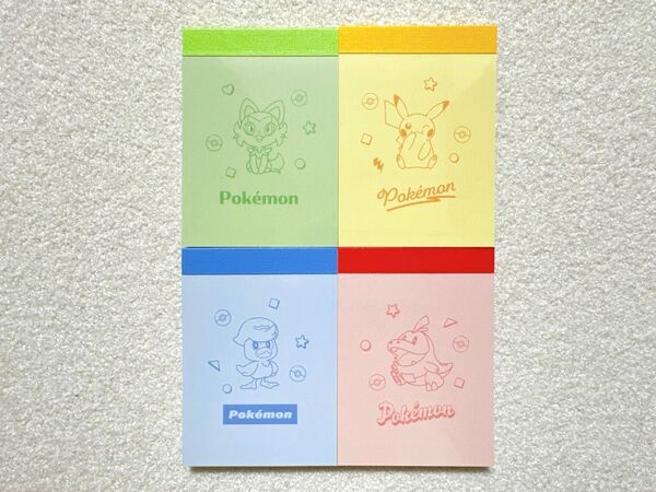 【ポケモン ミニメモ4冊】 ピカチュウ クワッス ホゲータ ニャオハ まとめ売り