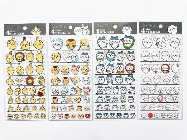 【ちいかわ 4サイズステッカー4点セット】シール 大人気キャラクター まとめ売り