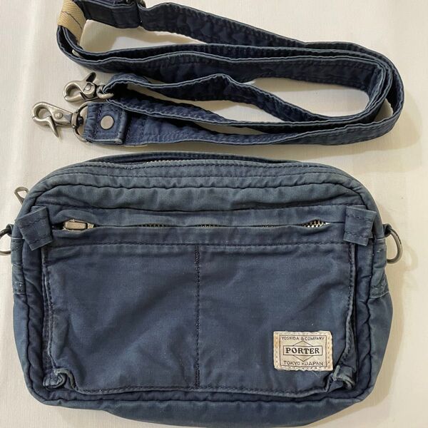 ポーター 藍染 2way ショルダーバッグ ウエストバッグ ディープブルー ポシェット ネイビー PORTER
