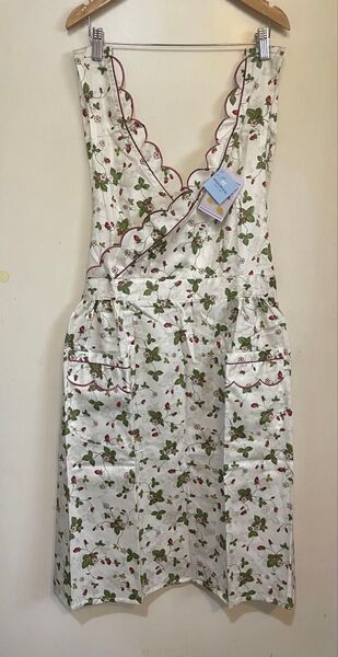 タグ付き新品 ウエッジウッド エプロン ワイルドストロベリー柄 高級