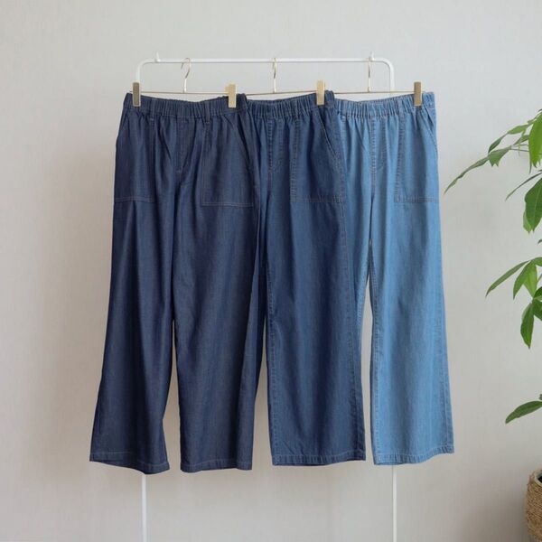 新品 tera ベイカーストレートパンツ 中紺M デニムパンツ しまむら M PANTS パンツ