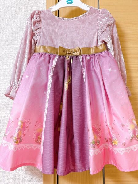 ディズニープリンセス ラプンツェル なりきりドレス ハロウィン パーティー100cm ワンピース ピンク ドレス 女の子 子供