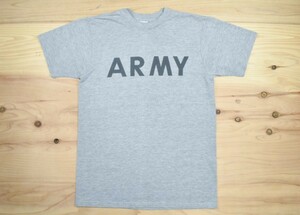 USA古着 米軍 ARMY ロゴ Tシャツ sizeM相当 灰色 グレー US アーミー ミリタリー 軍物 ポリエステル アメリカ アメカジ