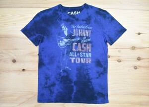 USA古着 Johnny Cash ジョニーキャッシュ タイダイ Tシャツ sizeS 青 紺 バンドT ロックT ロカビリー シングルステッチ アメリカ 音楽