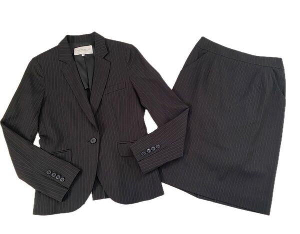 美品/プロポーションボディドレッシング/ セットアップスーツ/スカート/ジャケット/ストライプ/オフィス/通勤/リクルート