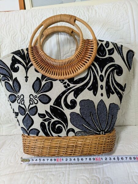 ビーズ刺繍カゴバック 浴衣バック 籠バッグ バスケット 和装バック