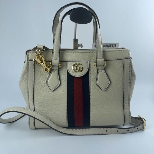 GUCCI 2WAY オフィディア レザー アイボリショルダーバッグ