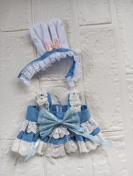 着せ替え 無属性 ぬいぐるみ服 ぬい服 棉花娃娃 20cm ヘッドドレス付き