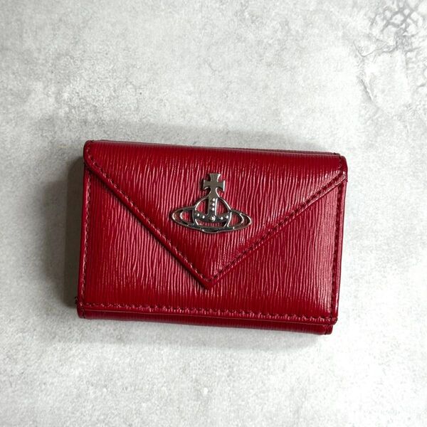 【希少/美品】Vivienne Westwood ヴィヴィアンウエストウッド / ヴィッテロレターウォレット 三つ折り財布 レッド