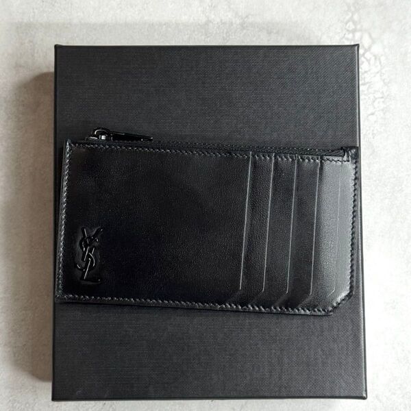 【未使用近/付属品完備】 SAINT LAURENT サンローラン / タイニーカサンドラフラグメントケース コインカードケース