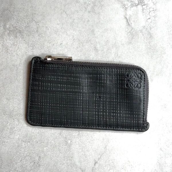 LOEWE ロエベ / リネンアナグラムコインカードホルダー フラグメントケース 小銭入れ カード入れ アナグラム型押し グレー
