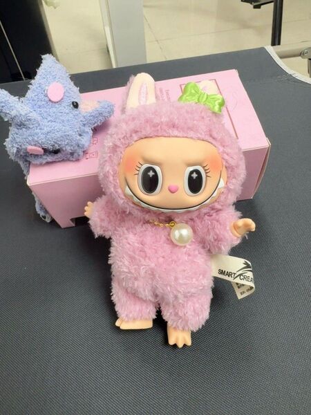 高品質ラブブ Labubu ぬいぐるみキーホルダー ぬいぐるみ ピンク