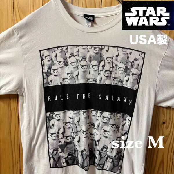 【古着】STAR WORS(スターウォーズ)半袖Tシャツ M 白 USA製 ストームトルーパー Movie 映画T アメリカ古着