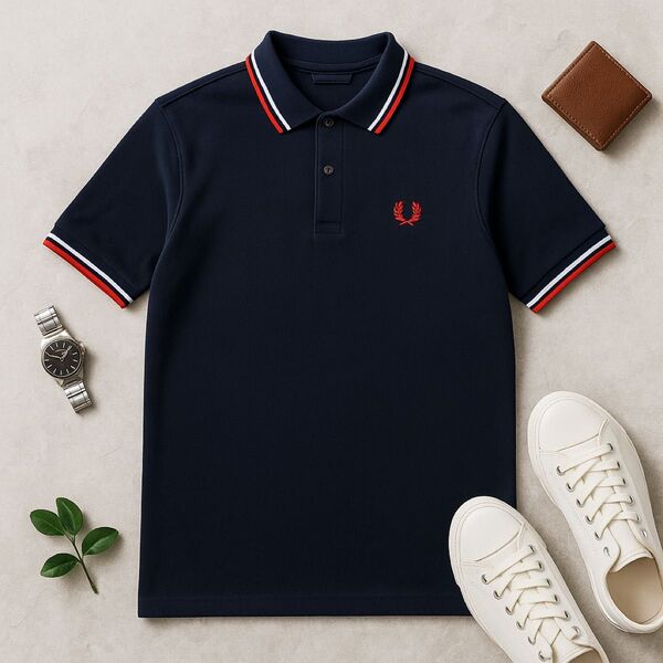 FRED PERRY ポロシャツ ネイビー 38 M
