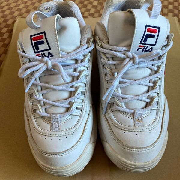 FILA スニーカー 24.5cm 厚底 ホワイト 白