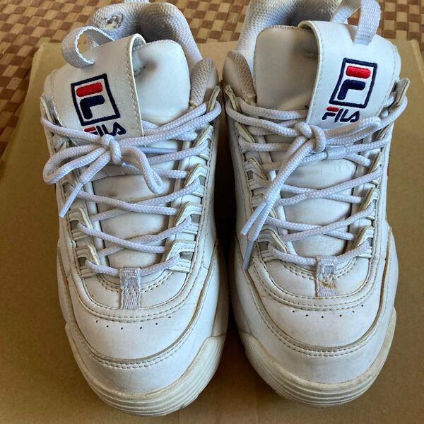 FILA スニーカー 24.5cm 厚底 ホワイト 白 フィラ ダッドスニーカー