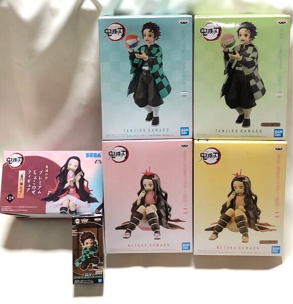 鬼滅の刃 竈門炭治郎 禰豆子 戯典 ナムコ限定 セピア ワーコレ vol.3 プレミアム ちょこのせフィギュア 6個セット